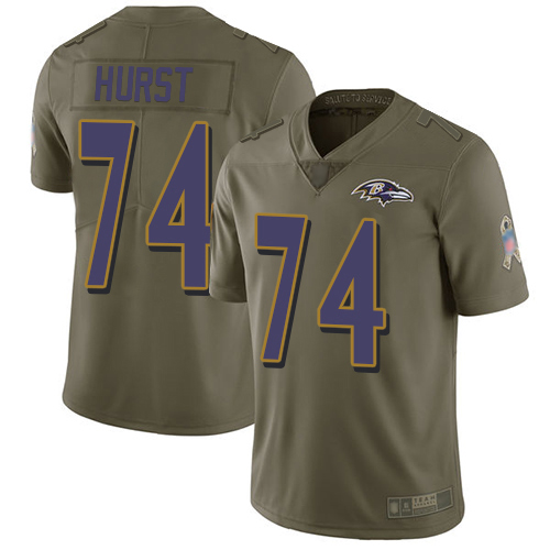 Baltimore Ravens Limited Olive Men James Hurst Jersey NFL Football #74 2017 Salute to Service